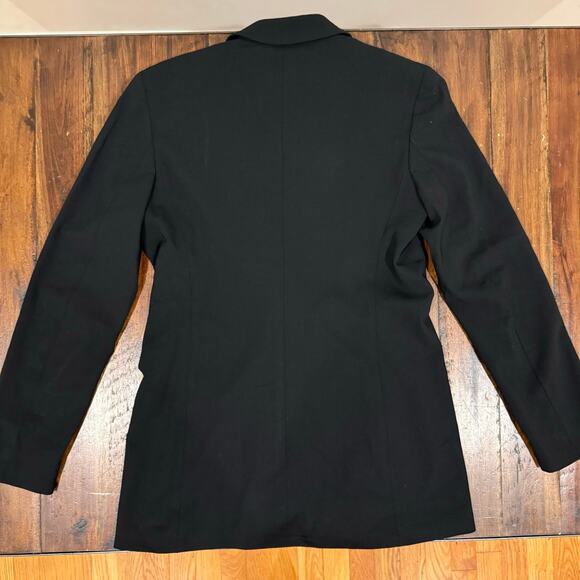 Max Mara wool blend black drapey wrap blazer size 42 EU/US size 6 - Picture 7 of 13